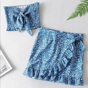 Tube Top and Wrap Skirt Set Size Small